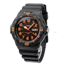 Reloj Casio Modelo Mrw 200 Negro Con Naranja