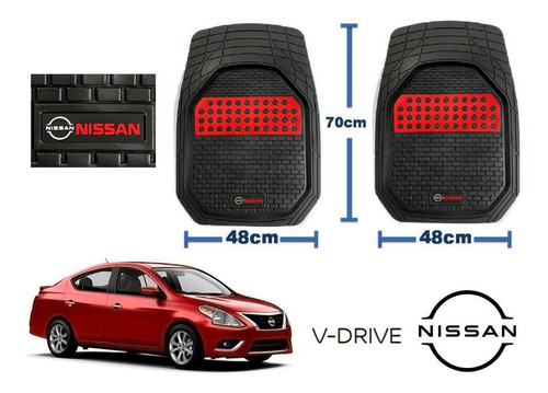 Tapetes 4pz Charola 3d Logo Nissan Versa V-drive 2020 A 2023 Foto 2