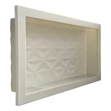 Nicho Banheiro 30x60 Fundo 3d Embutir Parede Porta Shampoo Cor Pérola