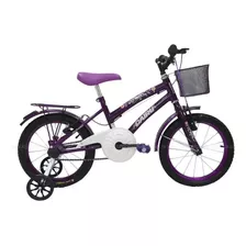 Bicicleta Infantil Passeio Aro 16 Cairu Flowers - Violeta