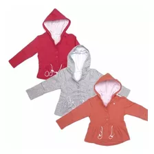 Campera Algodon Friza Capucha Invierno Nena 4-12 Children´s