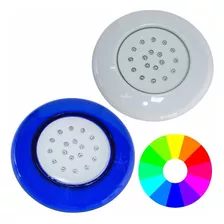 2x Luminária Led Rgb De Piscina 18w Borda Branca /azul St888