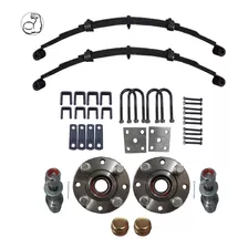 Kit Suspensão Molas 4 Lâminas 80cm Carretas Multifuros 500kg