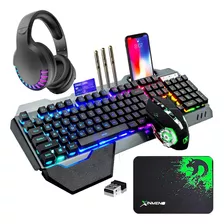 Teclado Inalámbrico Para Juegos, Ratón, Kit De Auriculares B