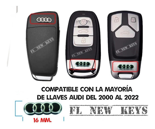3 Emblema Audi Para Llave Control Alarma Valet Logo Sline A3 Foto 2
