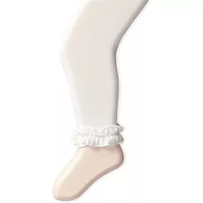 Jefferies Socks Baby Girls' Ruffle Footless Tight, Ivory, 6-