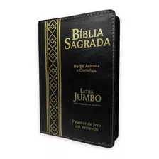 Biblia Jumbo Letra Extra Gigante E Harpa Corrigida Zíper 