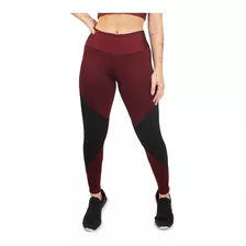 Calça Legging Marsala Com Detalhe Preto