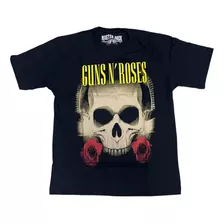 Camiseta Guns N Roses Axl Rose Slash Logo Blusa Rock Mr338