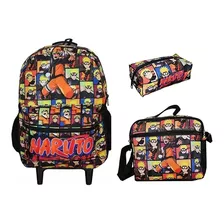 Kit Mochila Naruto Anime Rodinhas Aula Juv