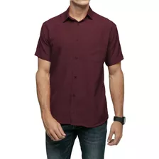 Camisa Masculina Social Branca Manga Curta Barata Oferta Top