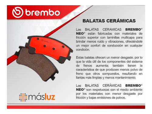 Balatas Ceramicas Del Buick Skylark V6 3.1l 98 Brembo Foto 5