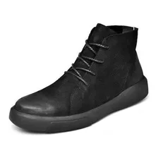 Hombres Casual Zapatos De Cuero Senderismo Chelsea Botas De