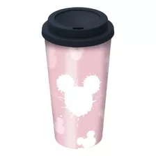 Mickey Mouse Vaso 520 Ml Cafe Doble Color Fucsia Minnie Mouse