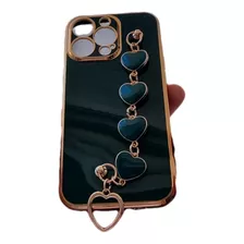 Funda Estuche Corazón Verde Para iPhone 12 Pro Deluxe 