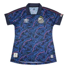 Camisa Umbro Santos Feminina 2023 Of 3 Atleta Azul Japão