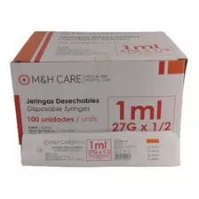 Jeringa M&h Care 1ml - 27g X 1/2 - Caja X100 Und