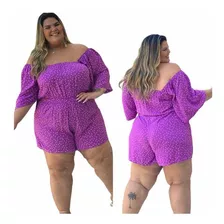 Macaquinho Feminino Moda Plus Size Exclusivo Plus De Fato