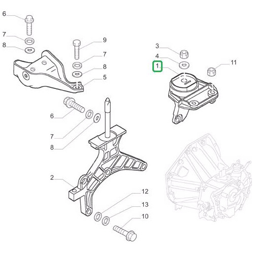 Soporte Motor Lado Caja Palio Sporting Fiat 12/17 Foto 4