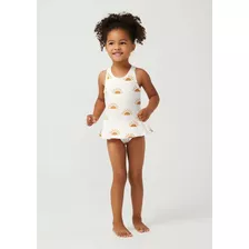 Maiô Sol Dourado C/ Babado Hering Kids Menina 10575