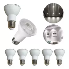 Kit 5 Lâmpada Spot Led Par20 Branco Frio Branco Quente