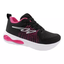 Tênis Esportivo Infantil Minipé 2211 Preto/rosa