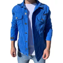 Jaqueta Sarja Azul Royal Tinturada Masculina Slim Premium