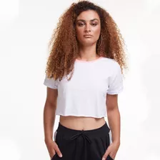 Camiseta Cropped Brohood Oversized Malha Branca
