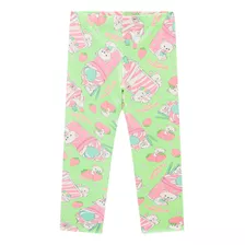 Calça Legging Infantil Kukie Verão Verde Ursinho Fofo