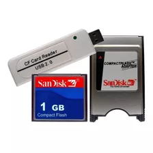 Compact Flash 1gb + Leitor Cfxusb + Adap Pcmcia+ Nfe * Fanuc