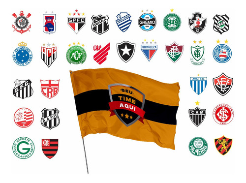 Bandeira Dupla Face Clubes Brasileiros 1,45m X 1,0m