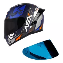 Capacete Asx Eagle Racing Diagon Aerofólio Viseira Adicional Cor Azul Tamanho Do Capacete 58 (57-58)