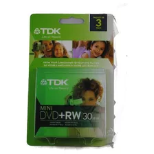 Tdk 3 pack Mini Dvd + Rw 1.4 gb Discos De 30 minutos Con Fun