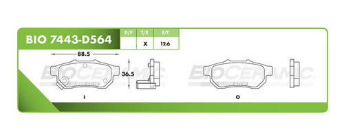 Balata Disco Trasera Honda Civic Del Sol 1993-1995 1.5 Foto 2