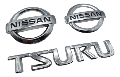 Kit De Emblemas Nissan Tsuru Cromados Cajuela Parrilla  Foto 3