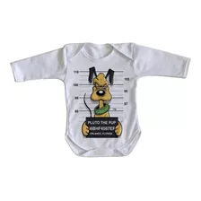 Body Bebê Luxo Mickey Cachorro Pluto Disney Preso Prisão