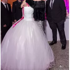 Vestido De 15 Años Blanco Y Fuscia