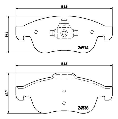 Set Balatas Bajos Metales Delanteras Kangoo 19/23 Brembo Foto 3