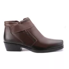 Bota Masculina Em Couro Velcro Brinde Carteira De Couro