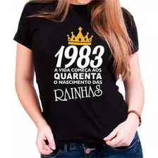 Camiseta Baby Look O Nascimento Das Rainhas - 1983 40 Anos