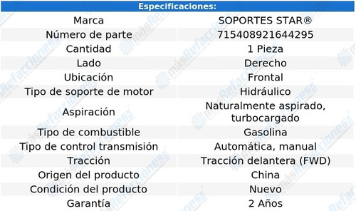 Soporte Motor Frontal Derecho 207 Compact L4 1.6l 09-11 Foto 2