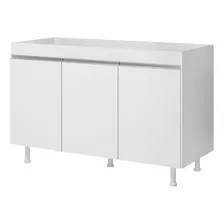 Balcão Buffet Cozinha Lux 119cm 100%mdf Sem Tampo Branco