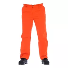 Pantalon Clasico De Trabajo Naranja Vial Gabardina Talle 52