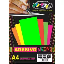 Adesivo Neon A4 20 Fls Vibrante Reage A Luz Negra Off Paper Cor Verde