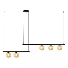 Lustre Pendente Quality Orbit 1528 G9 - Preto/champagne