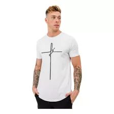 Kit Com 2 Camiseta Camisa Fé Longline Oversized Masculina 