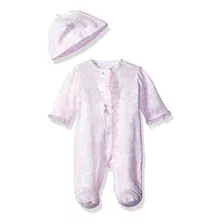 Little Me Baby-girls Newborn Damask Scroll Footie And Hat, P