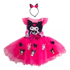 Disfraz Vestido Kuromi Hello Kitty Bebe Kawai Niña Navidad Fiesta Tul