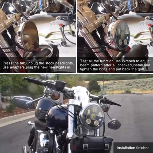 Proyector Faro Led 5.75'' Daymaker Harley Davidson Sportste Foto 9