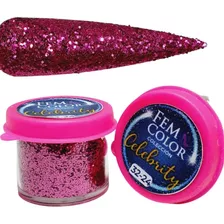 Gibre Glitter Decoracion Uñas Nails Fucsia 32-24 Femcolor